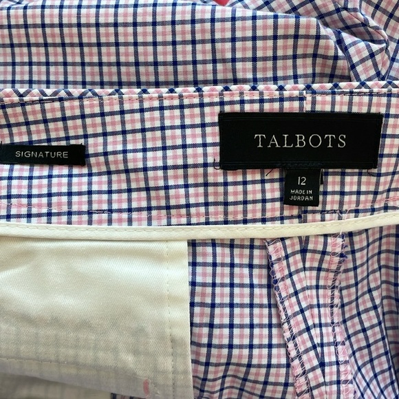 Talbots Pink and Blue Signature Plaid Capri Pants. Size 12. - Picture 11 of 14